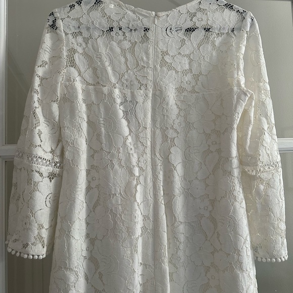 Vince Camuto 3/4 Sleeve White Lace Dress - Picture 7 of 8